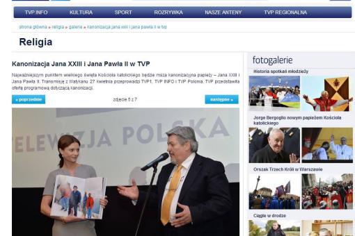 Pagina web di Telewizja Polska Pagina web di Telewizja Polska