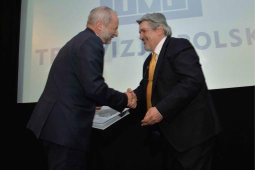 Consegna libro a Juliusz Braun, Prezes (Presidente generale) TVP  foto I. Sobieszczuk